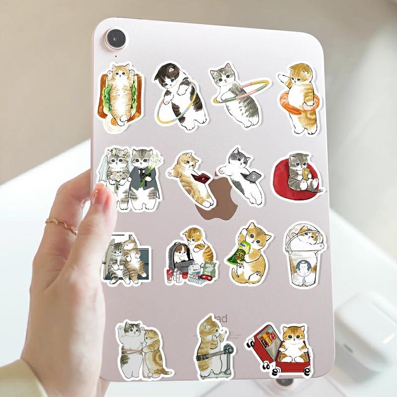 Sticker mèo đáng yêu chống thấm nước dán mũ bảo hiểm guitar ukulele điện thoại laptop chủ đề cute kitten