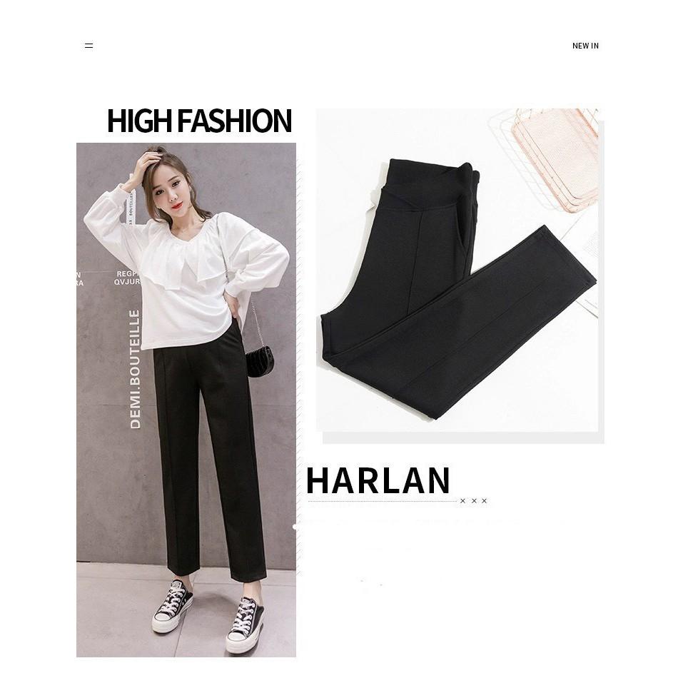 Quần Bầu Baggy VẢI CẠP CHÉO Cao Cấp có chun chỉnh cho mẹ bầu QB296