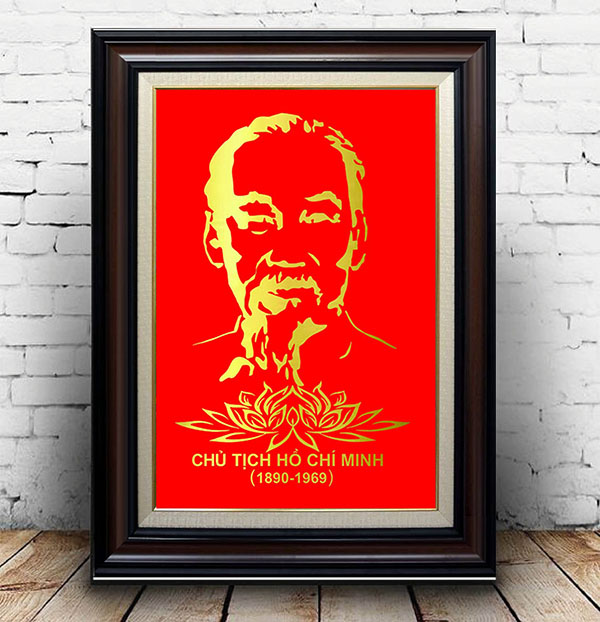 Chân dung Bác Hồ dát vàng