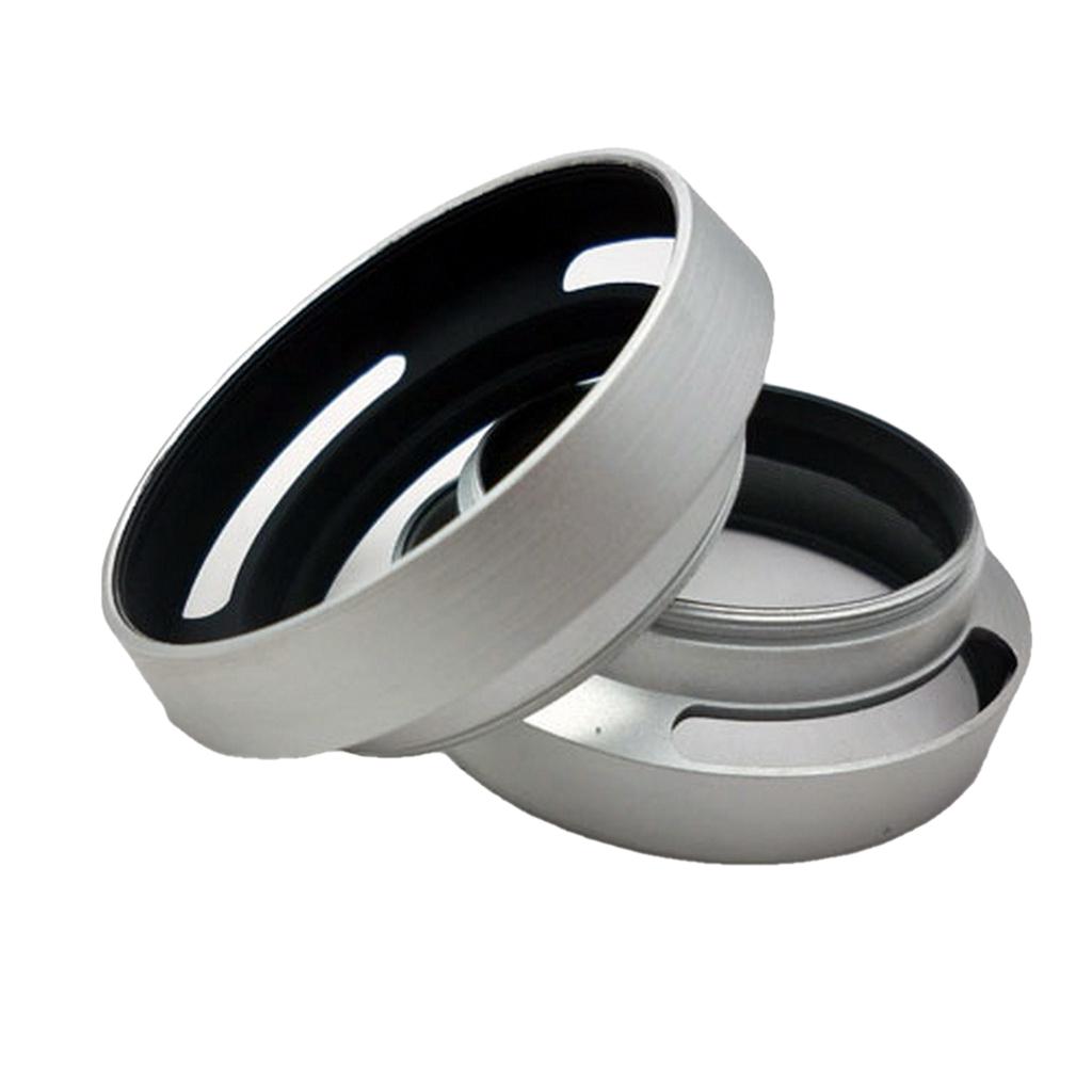 Hilabee Bạc Cho Leica M 46 Mm 46 Mm Kim Loại Nghiêng Thoáng Khí Lens Hood Bóng