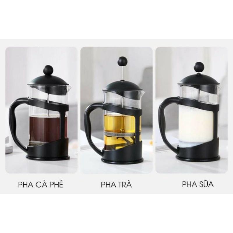 Bình Pha Trà, Cà Phê Kiểu Pháp Bằng Thủy Tinh Cao Cấp Có Lưới Lọc 800ml LLG018 (cam kết hàng chính hãng)