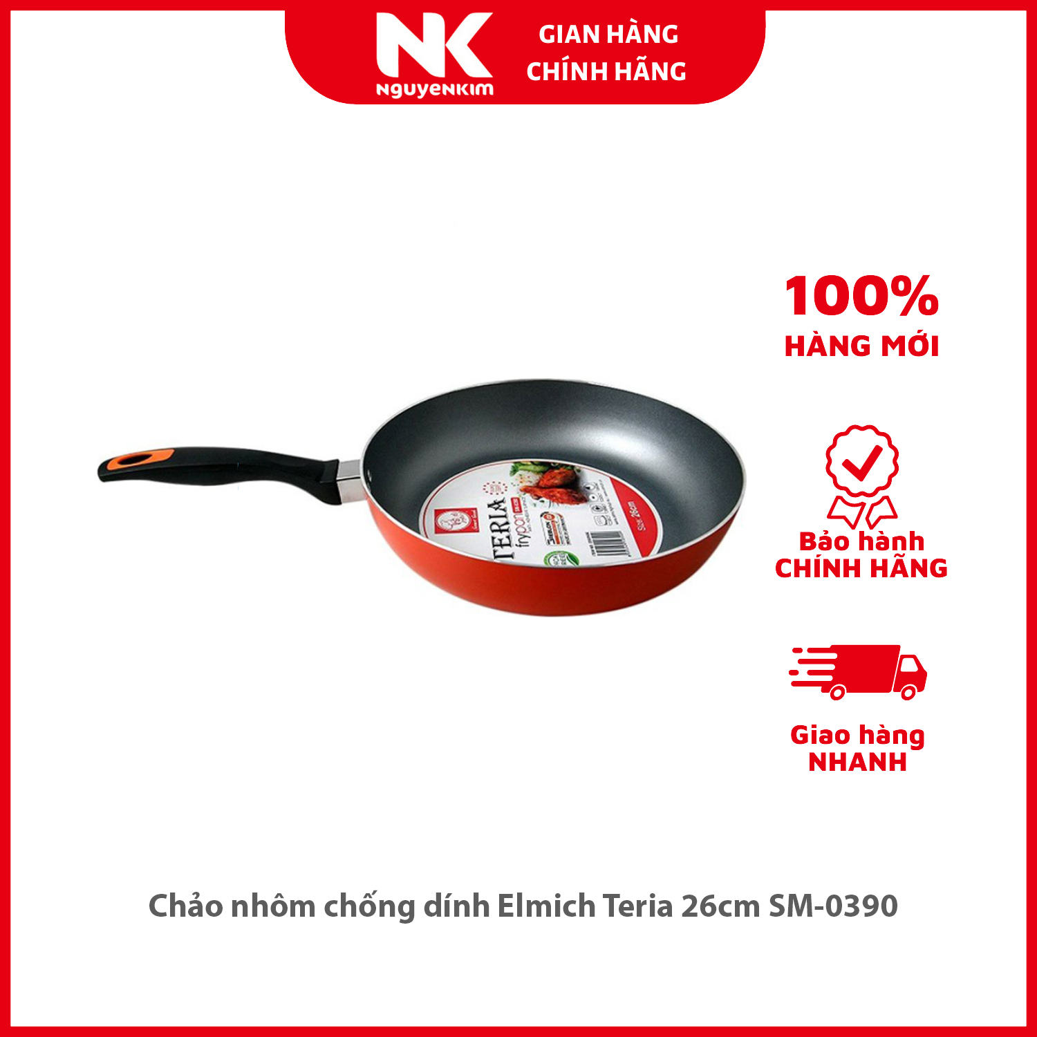 Chảo nhôm chống dính Elmich Teria 26cm SM-0390 - Hàng chính hãng