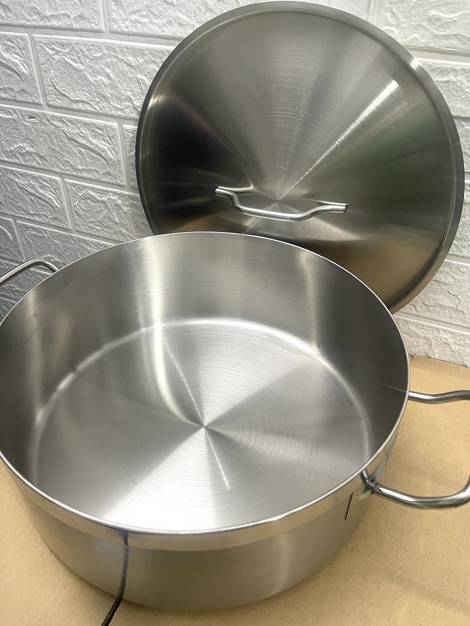 Nồi Inox 2 Quai Cao Cấp 3 Đáy _ Dung Tích: 9.6Lít _