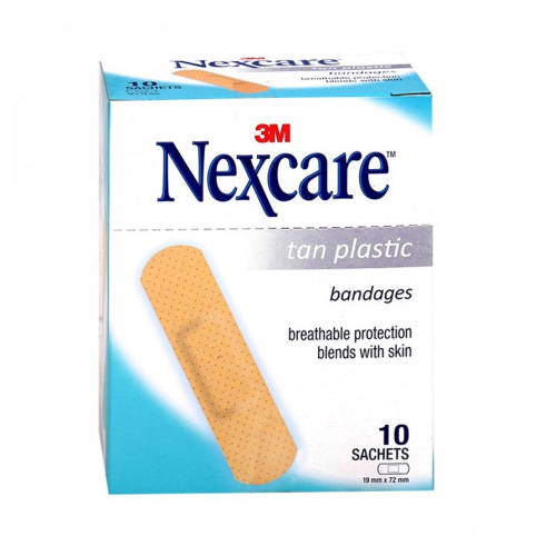 Hộp 10 gói Băng keo cá nhân 3M Nexcare TAN 10 miếng/gói