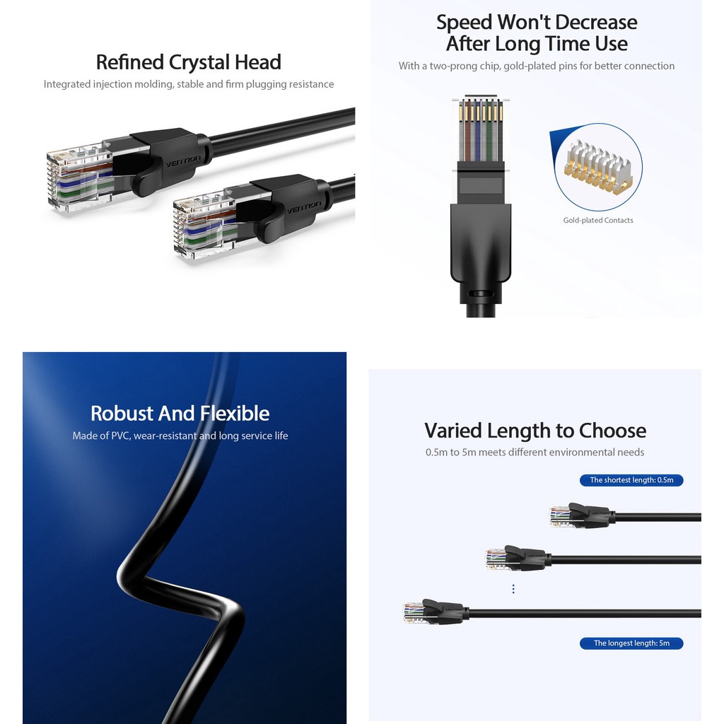 Cáp mạng CAT6 TP Patch Cable Vention IBEBI - Hàng chính hãng