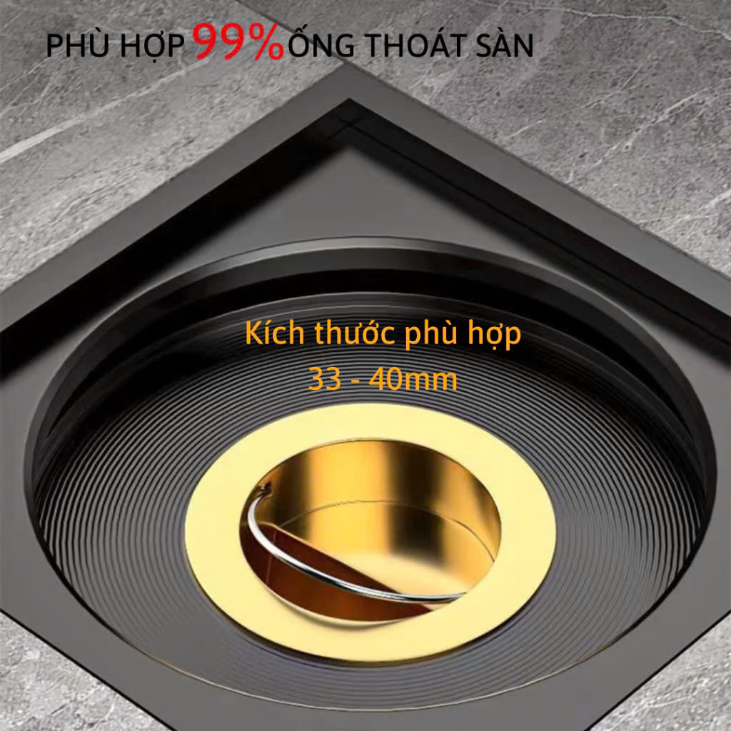 Phụ kiện ngăn mùi hôi nhà tắm lắp thoát sàn chống côn trùng bằng đồng kt 3.3cm đến 4.2cm