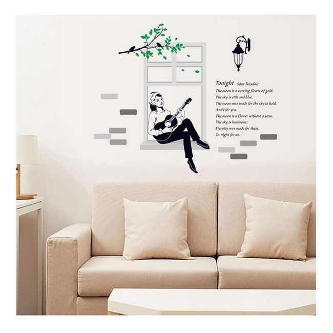 Decal Dán Tường Cô Gái Ngồi Cửa Sổ PK142