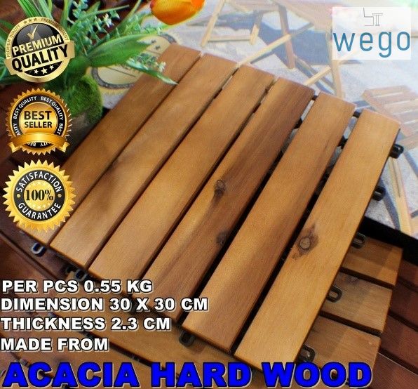 WEGO Vỉ ván sàn gỗ / Gỗ Keo lát / Sàn gỗ Trang trí sân vườn // Floor Decking Wood Pallet Kayu / Timber Acacia Wood Flooring Decktile Garden Decoration