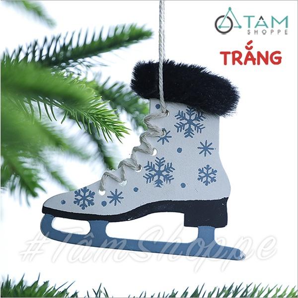 Mô hình giày trượt băng gỗ treo trang trí Noel X-PKTCT-64