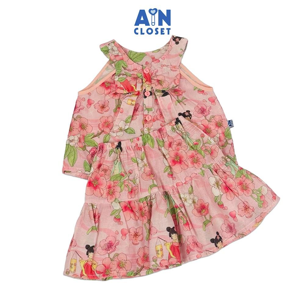 Bộ quần áo Ngắn bé gái họa tiết Nàng Tiên Mùa Xuân Đũi tơ - AICDBGV1MIEN - AIN Closet