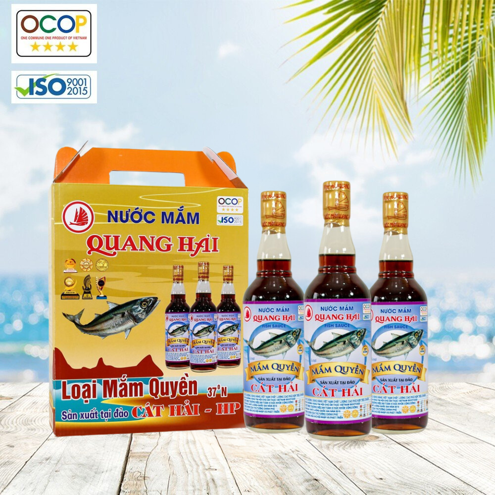 [ OCOP] Nước Mắm Truyền Thống Cát Hải -  Quang Hải, loại Nước Mắm Quyền 37ºN, chai 500ml