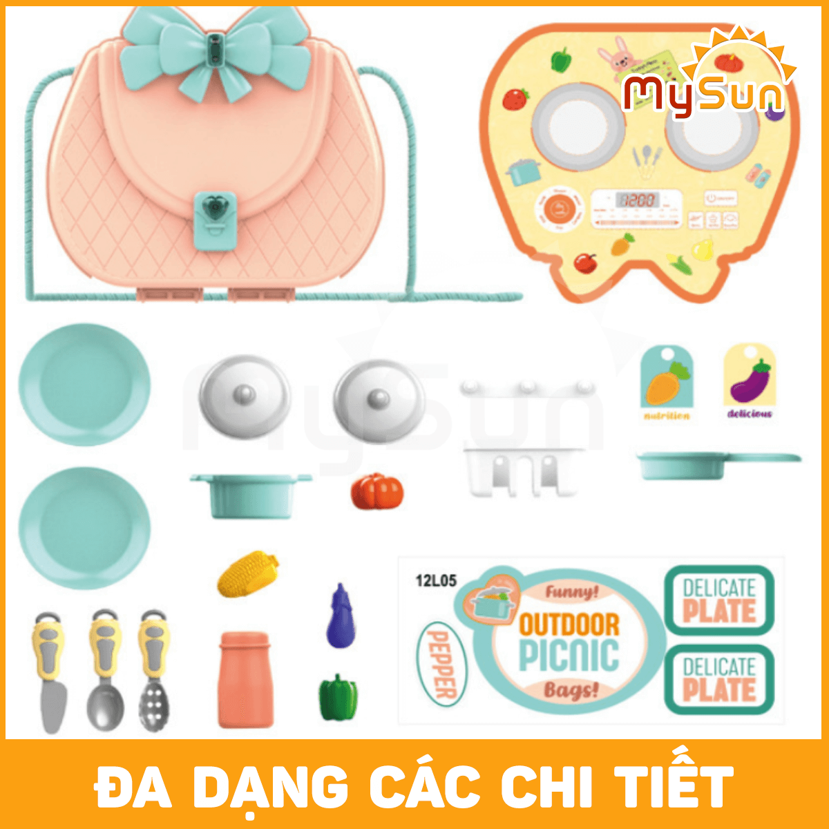 Túi đồ chơi hướng nghiệp MySun nấu ăn nhà bếp, bác sĩ, trang điểm, chụp ảnh cho bé