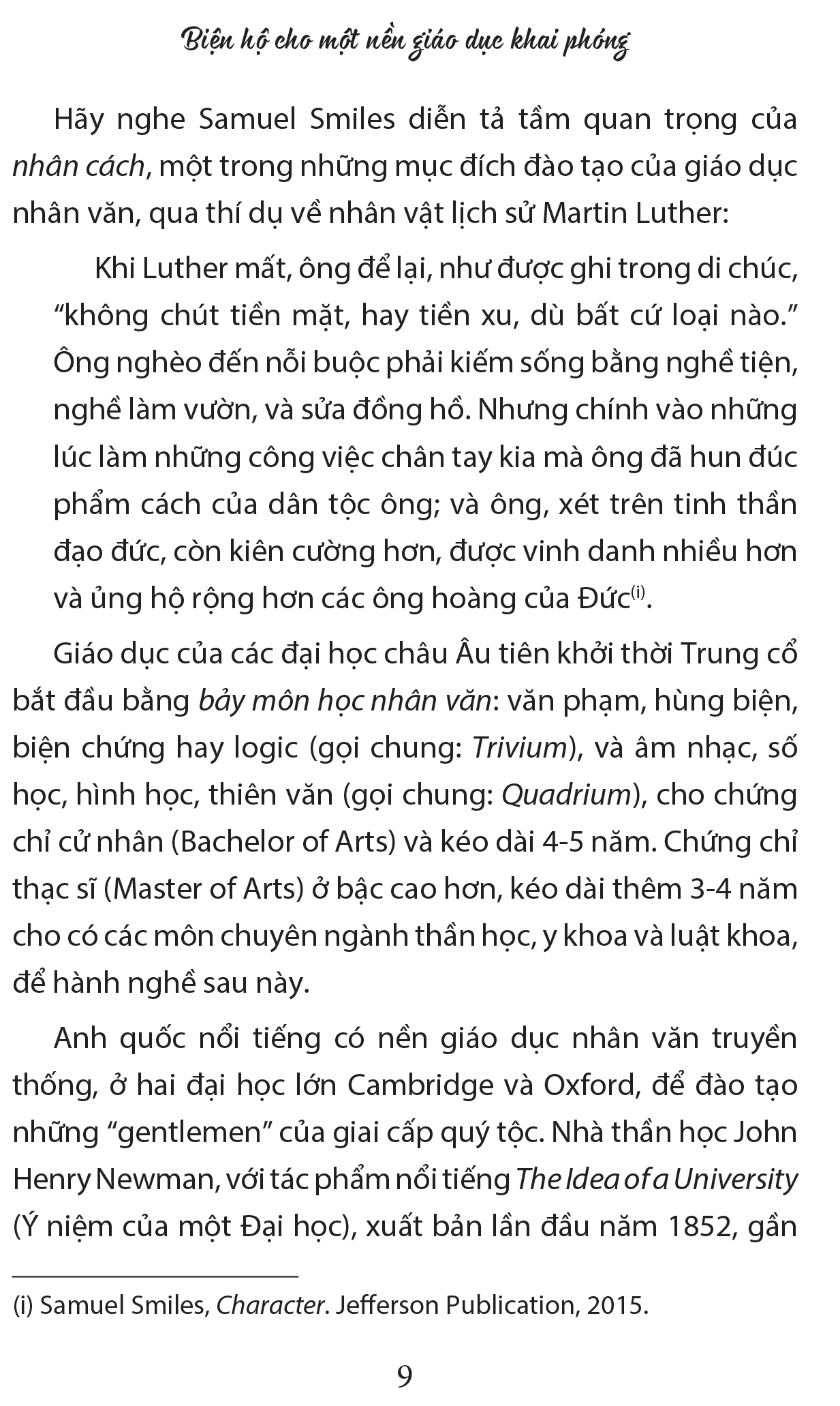 Biện hộ cho một nền giáo dục khai phóng