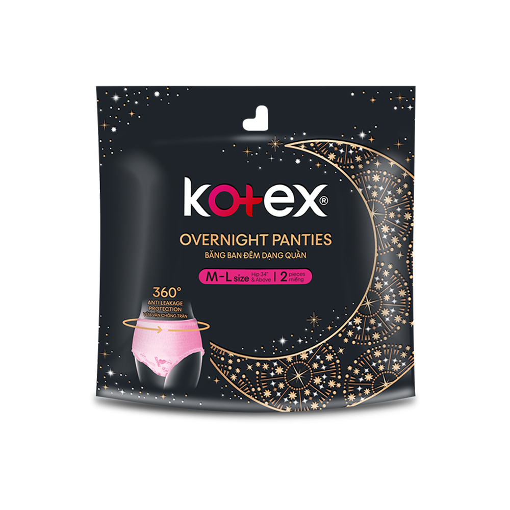 Combo 6 bvs Kotex đêm dạng quần M/L 2 miếng