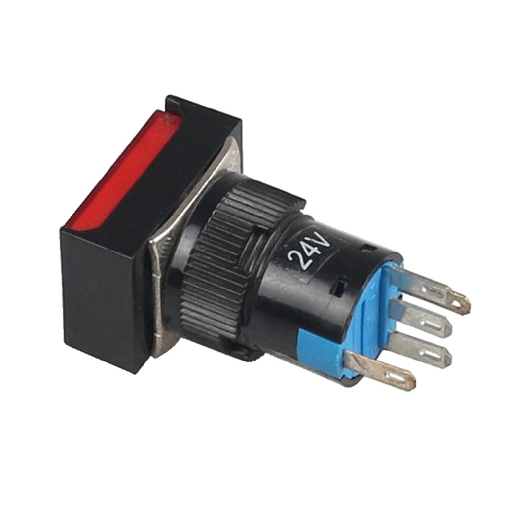 Nút Nhấn DC 24 Giây Tự đặt Lại Hình Chữ Nhật Chuyển đổi W / Đèn LED