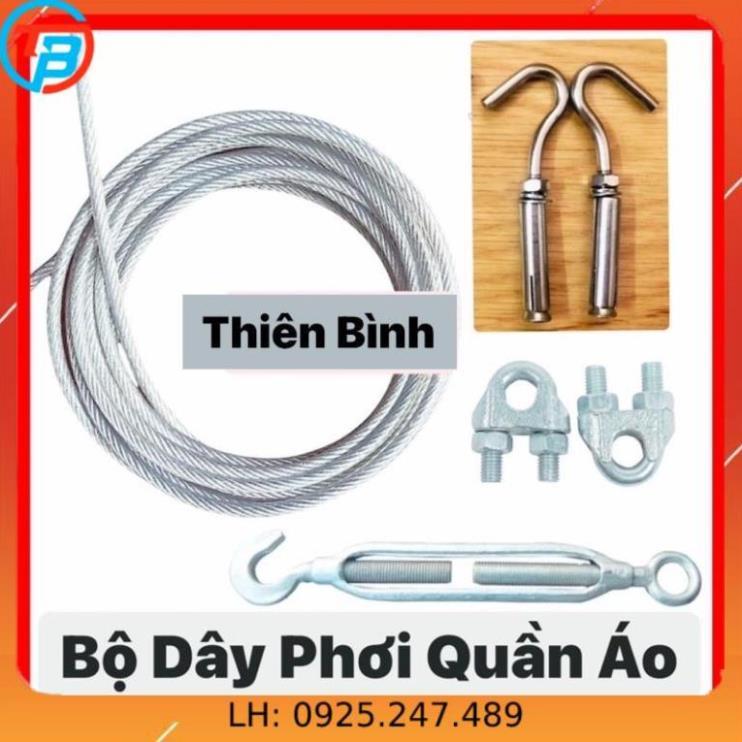 Dây Phơi Quần Áo Thông Minh tải 15 kg và 30kg (dài 2 mét - 4 mét - 6 mét - 10 mét - 15 mét) cáp thép Thái Bình Vina