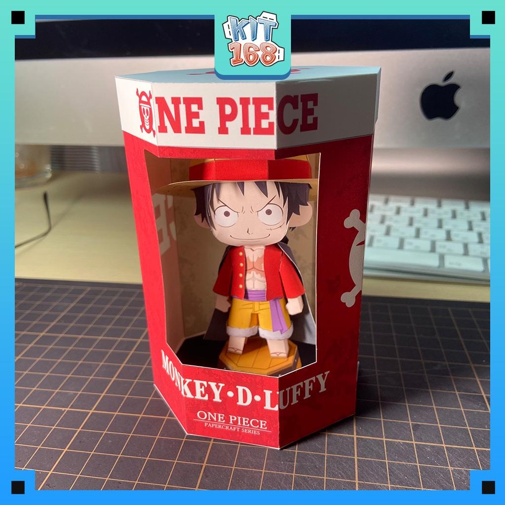 Mô hình giấy Anime Chibi Monkey D. Luffy ver 10 - One Piece + kit hộp trang trí