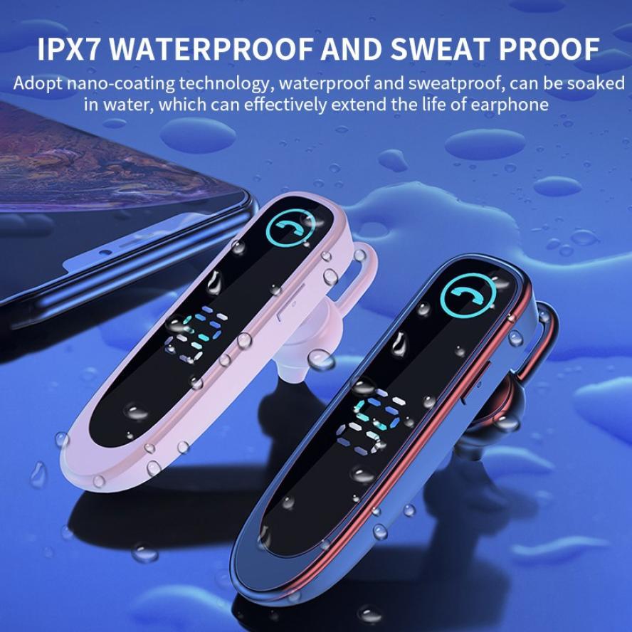 A20 Không Dây Bluetooth Âm Thanh Nổi Đơn Kinh Doanh Tai Tai Nghe Có Màn Hình LED Hiển Thị Điện Thoại Rảnh Tay Lái Xe Tai Nghe Có Mic