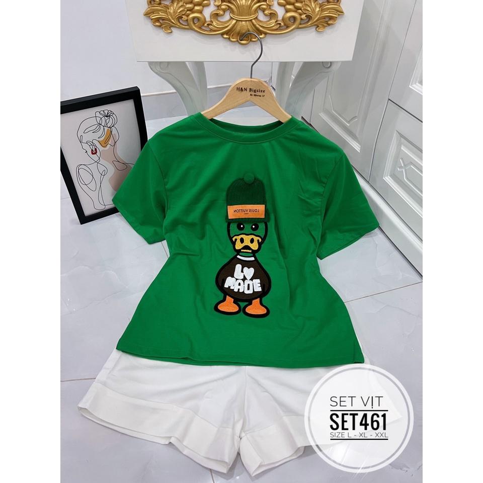 SET ĐỒ BỘ BIG SIZE ÁO THUN KÈM QUẦN ĐÙI CHÚ VỊT