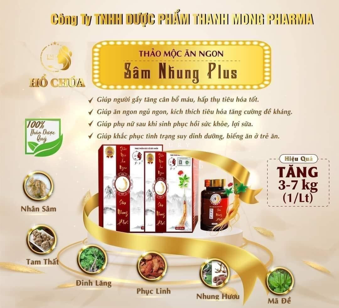 Viên Thảo Mộc Ăn Ngon Sâm Nhung Plus giúp ăn ngon ngủ ngon, hỗ trợ tăng cân an toàn hiệu quả