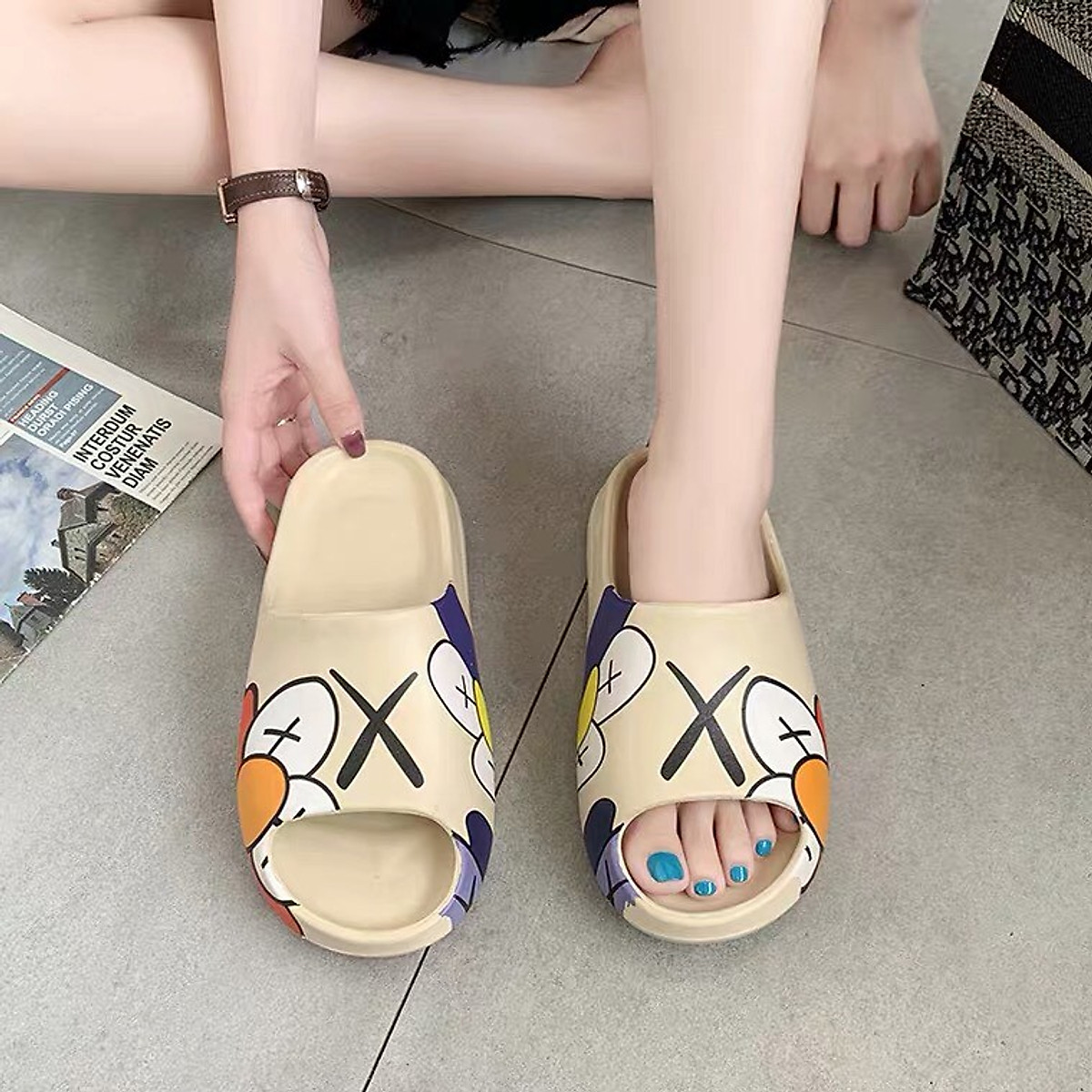 Dép quai ngang nữ DAS YEEZY SLIDE KAW hot trend