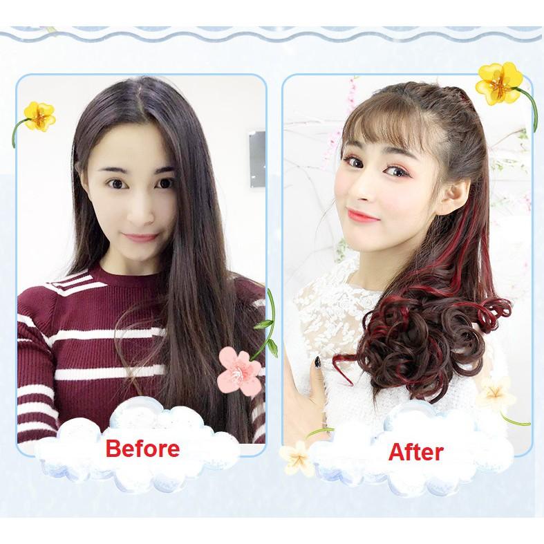 Tóc cột line đỏ vang