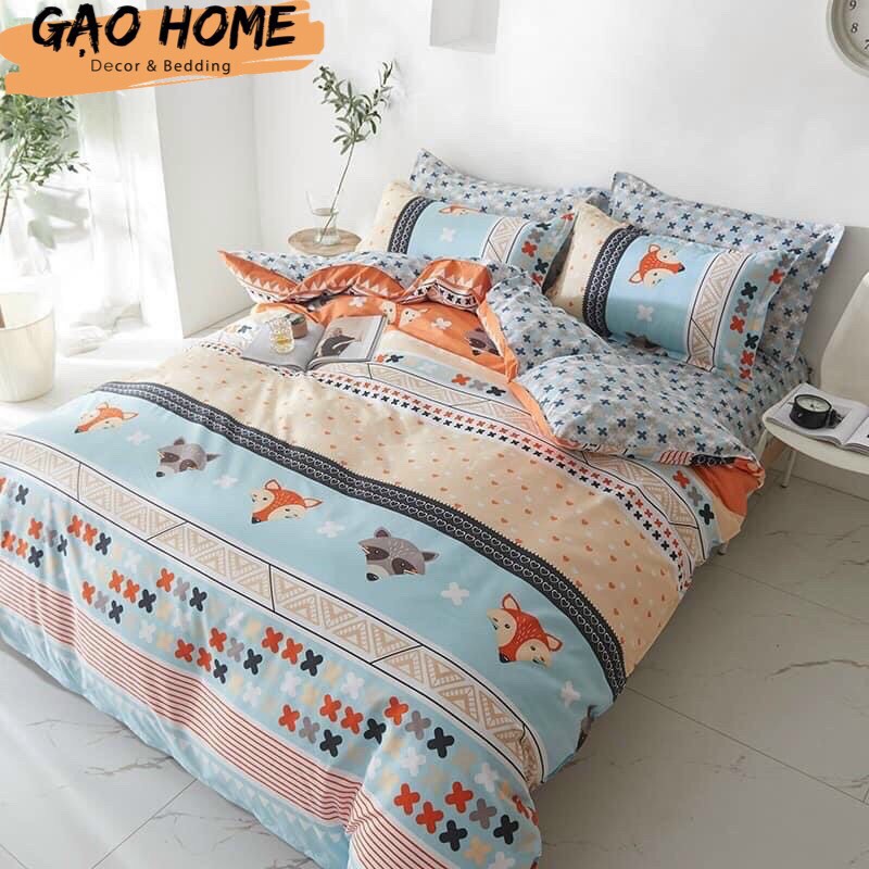 Bộ Set Chăn Ga Gối Dành Cho Giường Nệm Và Vỏ Gối Cotton Korea ADU79 Bedding Đủ Kích Thước Trải Nệm 1m4, 1m6, 1m8 CÓ VỎ CHĂN - KO VỎ ÔM Mềm Mại Mịn Màng