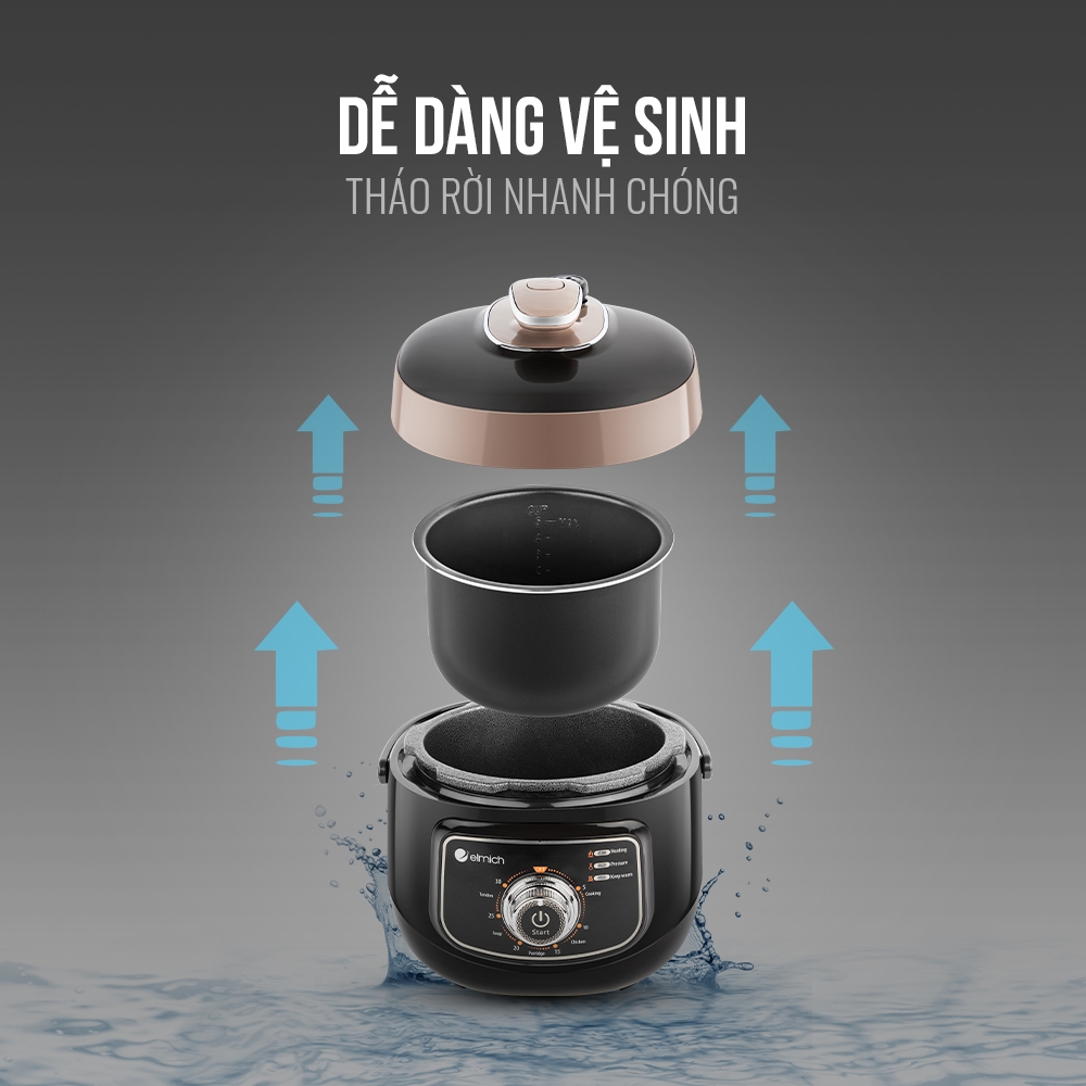 NỒI ÁP SUẤT ĐIỆN/NỒI HẦM ELMICH PCE-1805 (2,5L - 650W) - Hàng Chính Hãng