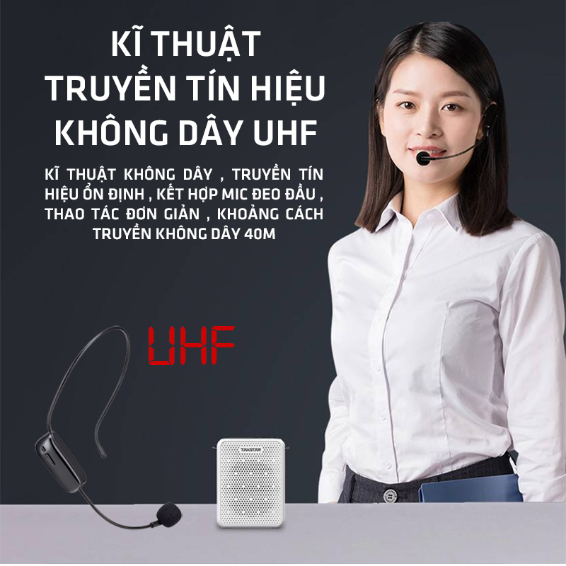 Máy trợ giảng không dây UHF Takstar E300W (Tặng kèm củ sạc) - Hàng chính hãng