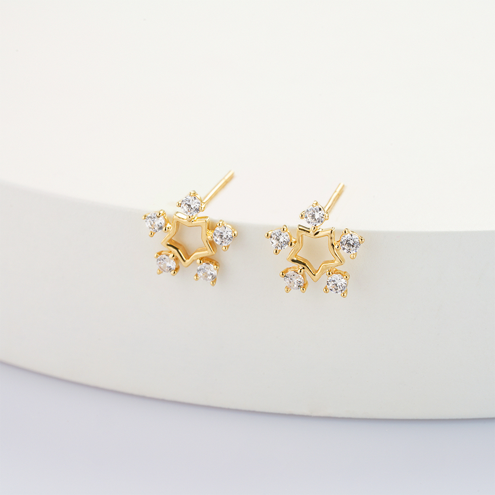 Bông Tai Nữ Vàng 14K BTAM86 Huy Thanh Jewelry