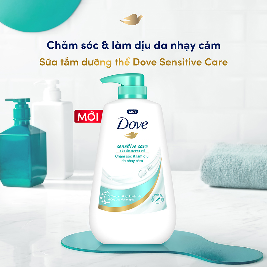 Sữa tắm dưỡng thể Dove Sensitive care chăm sóc da nhạy cảm với công thức không kích ứng da 500g