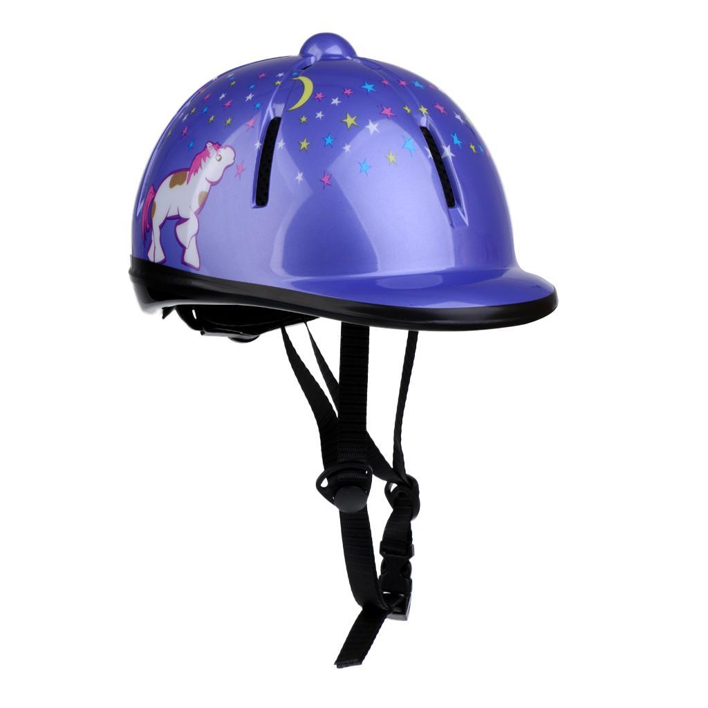 2Pcs Kids/Childs/Toddlers Adjustable Horse Riding Hat Ventilated Helmet, Black+Purple