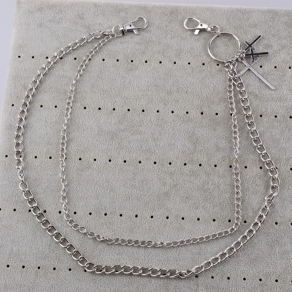 Dây xích đeo quần 2 tầng mix chữ thập cá tính