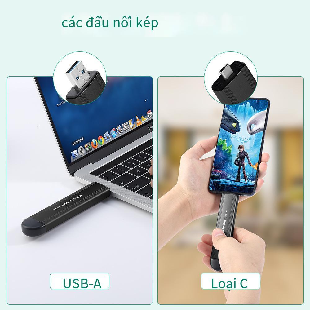 Hộp đọc trạng thái rắn M.2 phong cách mới nhất Hộp đĩa cứng giao thức kép NVMe/SATA USB3.1 máy tính hộp đĩa cứng di động m2 bên ngoài
