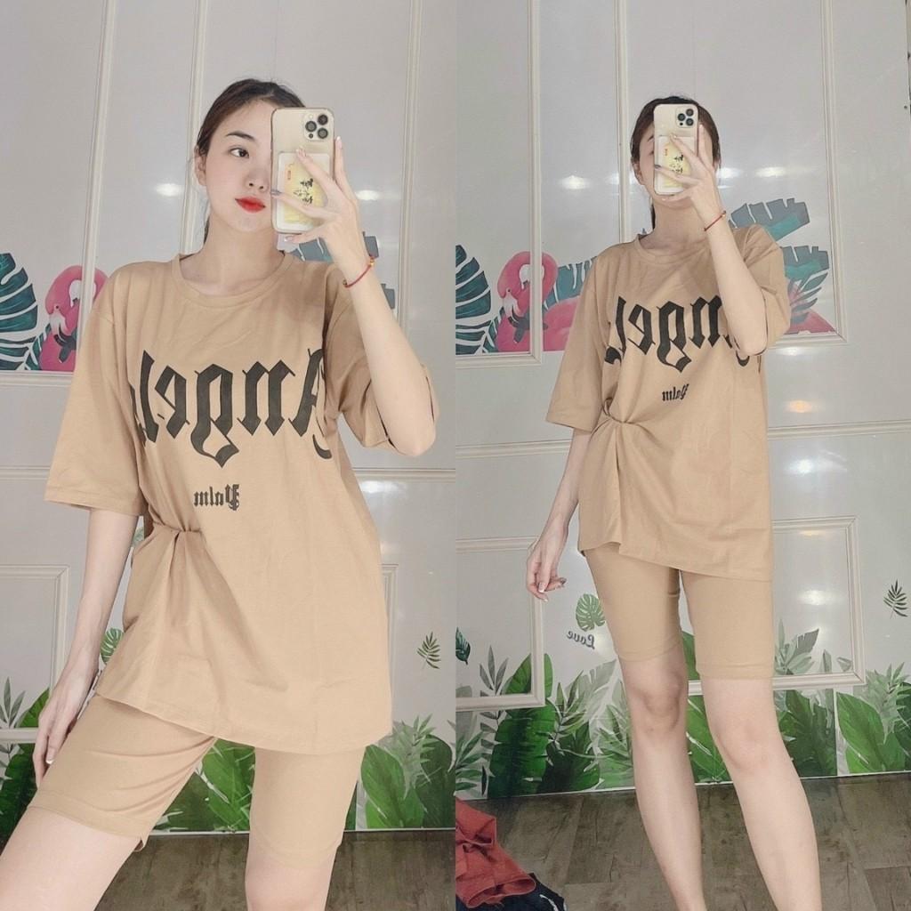 Set đồ bộ nữ quần lửng thun cotton co giãn tốt bigsize Đồ bộ nữ đồ mặc nhà đẹp dễ thương Đồ bộ thun thể thao AD09