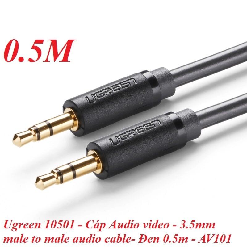 Ugreen UG10501AV101TK 0.5M màu Đen Cáp âm thanh 2 đầu 3.5mm dương - HÀNG CHÍNH HÃNG