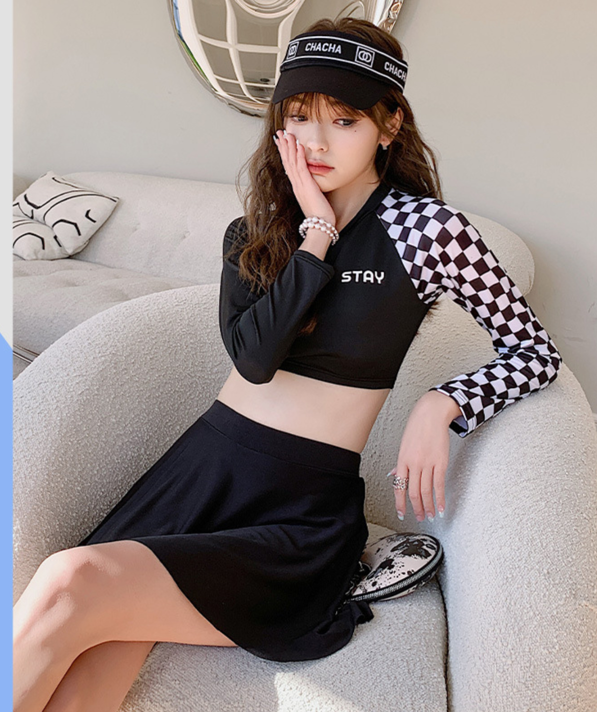 Bộ đồ bơi bikini nữ 2 mảnh dài tay chống nắng kín đáo đi tắm biển - B.34