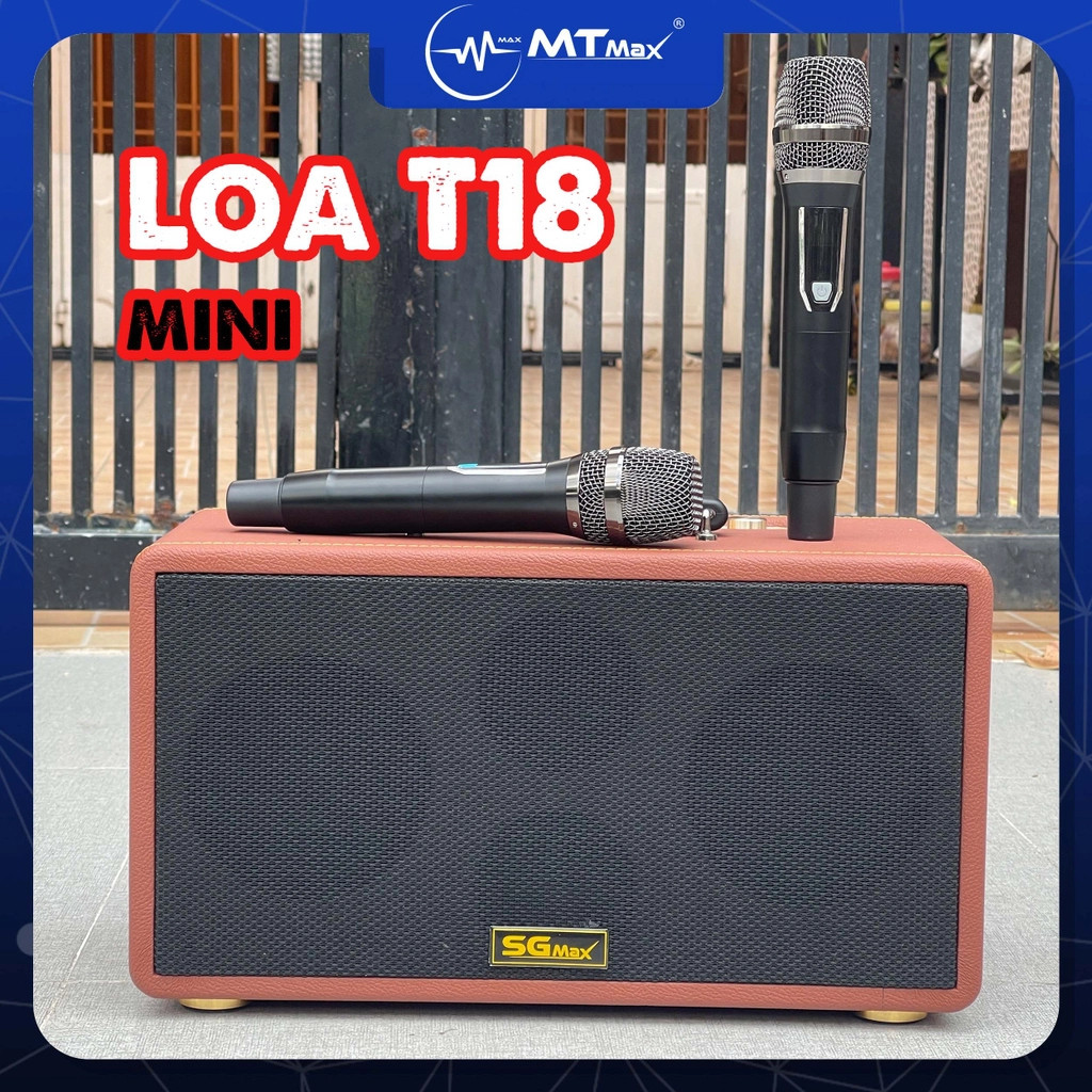 Loa karaoke xách tay SGMAX T18 mini di động nhỏ gọn âm thanh hay Loa có công suất 120W với 2 bass 12 rất uy lực kèm 1 trung 1 treble