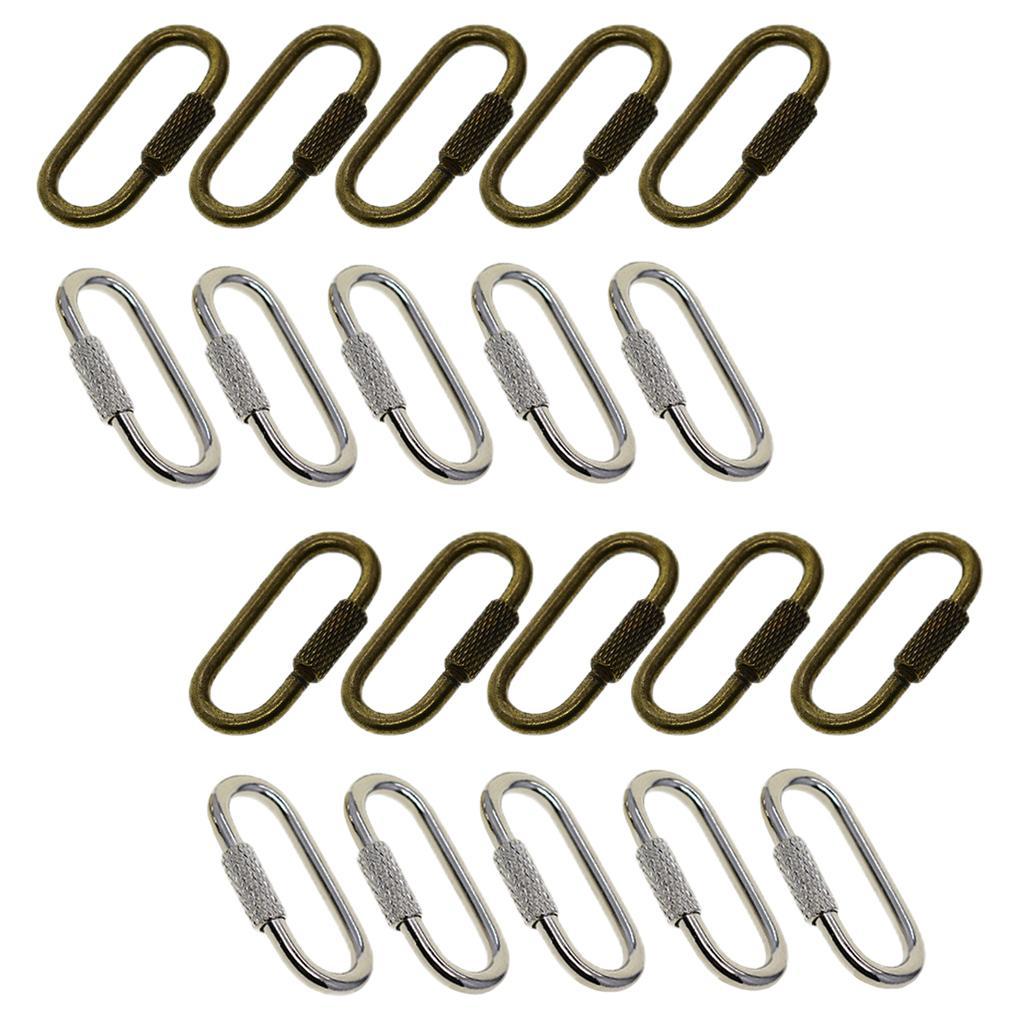 Set of 20 Carabiner Screw O- Hook Rock Climbing Locking