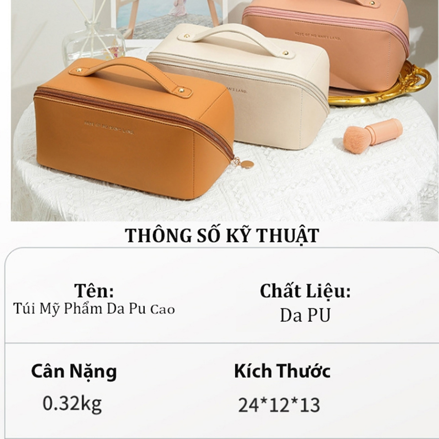 Túi Đựng Mỹ Phẩm Bằng Da Cao Cấp - Túi Đựng Đồ Trang Điểm - Túi Đựng Đồ Cá Nhân Du Lịch Mẫu Mới MP003