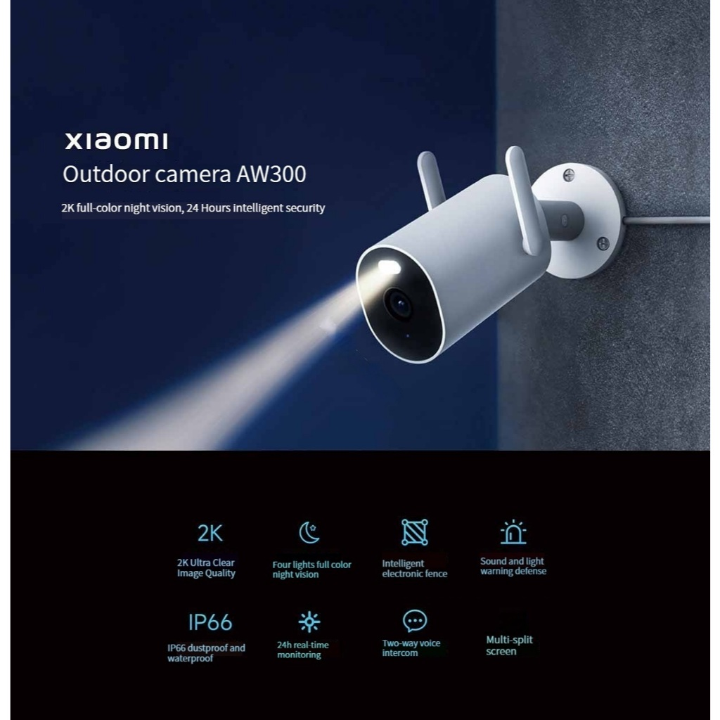 Camera Ngoài Trời Xiaomi Outdoor Camera AW300 2K - Ai phát hiện con người - Bản quốc tế - Bảo hành 12 tháng - Hàng chính hãng