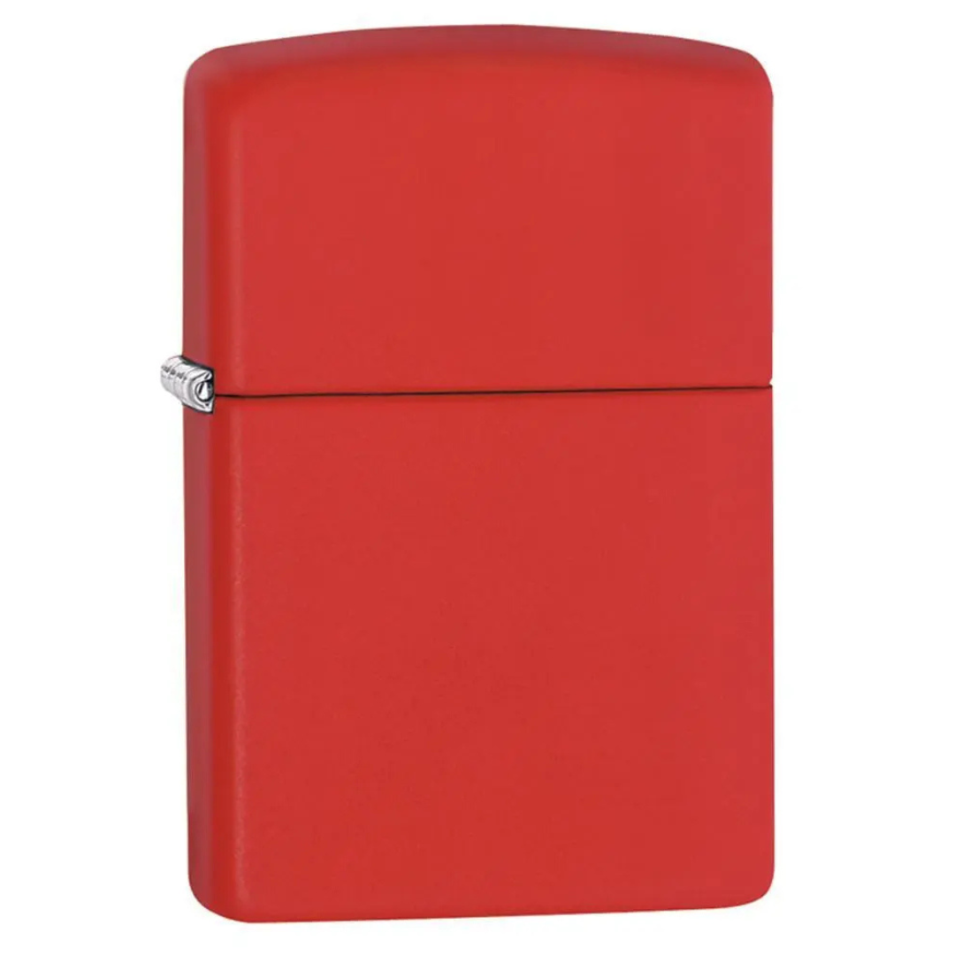 Bật lửa Zippo 233 Classic Matte Red - Dòng Sơn Tĩnh Điện Đỏ Nhám Chính Hãng Mỹ, Chống Trầy Xước, Chống Gió Cao Cấp