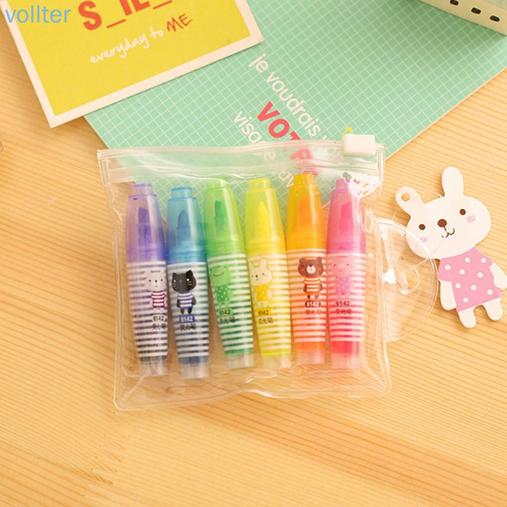 Set 6 Bút Dạ Quang Màu Sắc Xinh Xắn