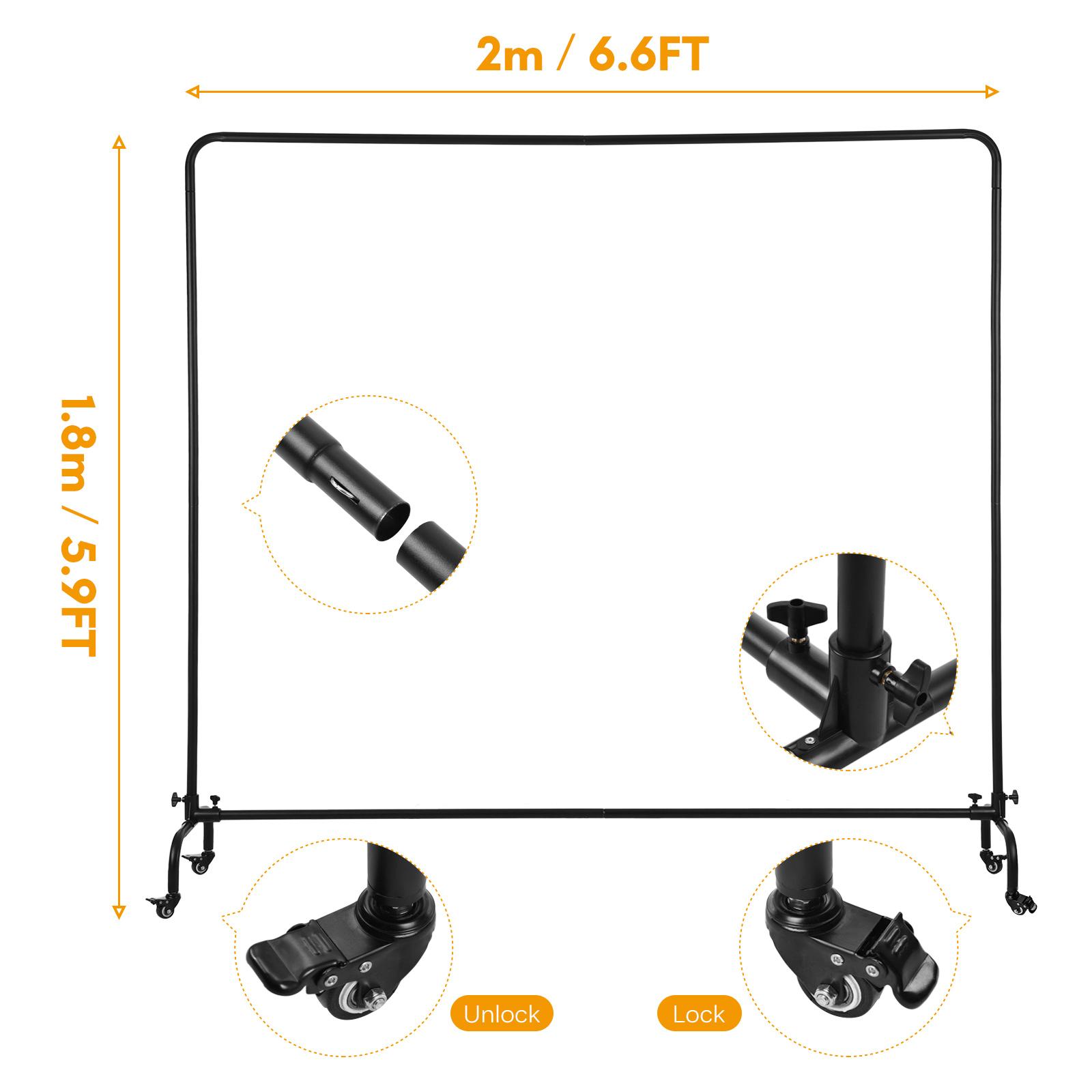 Studio Backdrop Stand Bracket Aluminum Alloy Photography Background Support System with Pulleys Carrying Bag