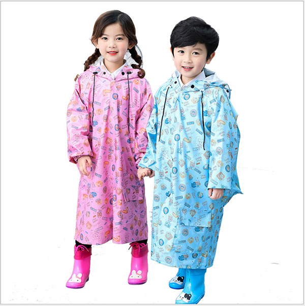 Áo Mưa Bít Vải Dù Hoạt Hình Cho Bé Từ 4-12 Tuổi