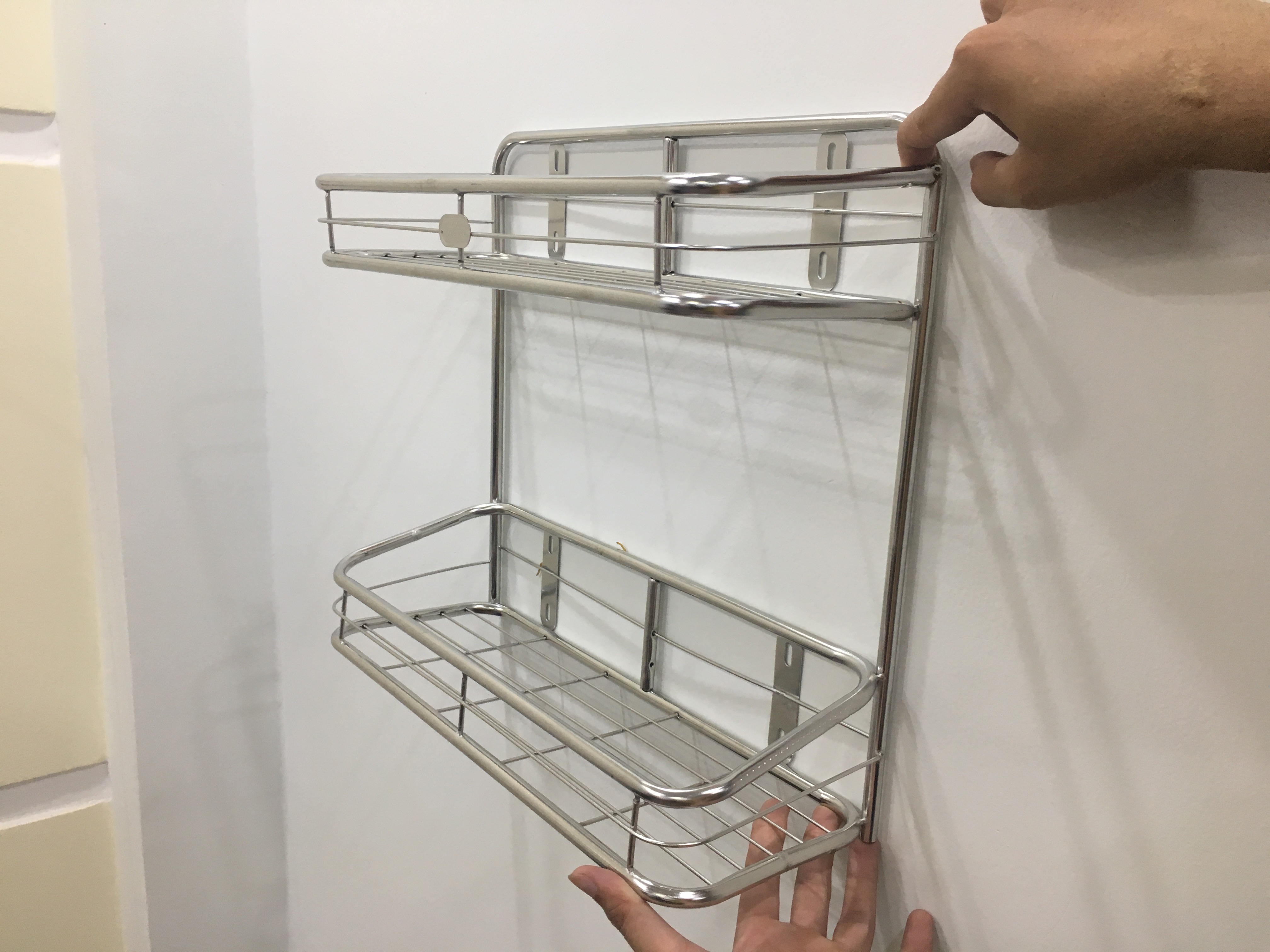 KỆ GIA VỊ 2 TẦNG ỐNG INOX 201