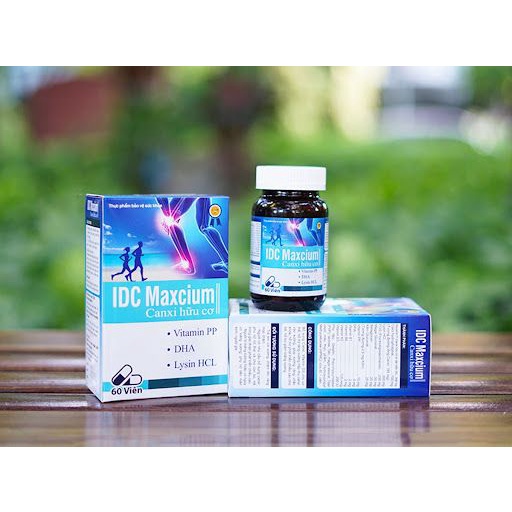 Canxi hữu cơ IDC Maxcium hỗ trợ phát triển chiều cao, giảm còi xương hữu cơ, hộp 60 viên
