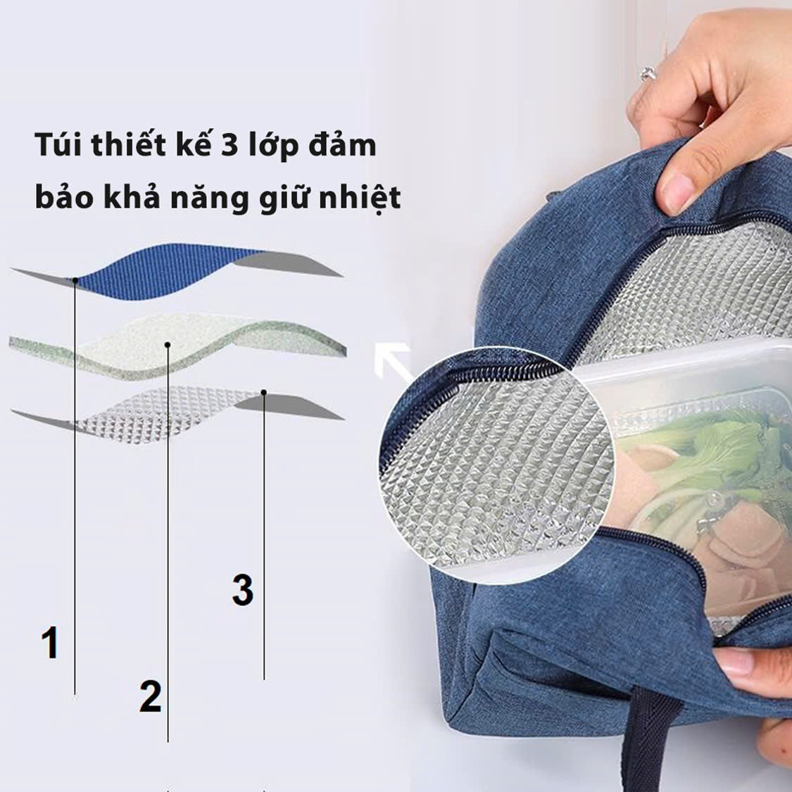 Túi Đựng Hộp Cơm Giữ Nhiệt 2 Ngăn – Chọn Màu - Túi Giữ Nhiệt Cho Cặp Lồng Cơm 2 Tầng Chống Thấm Nước