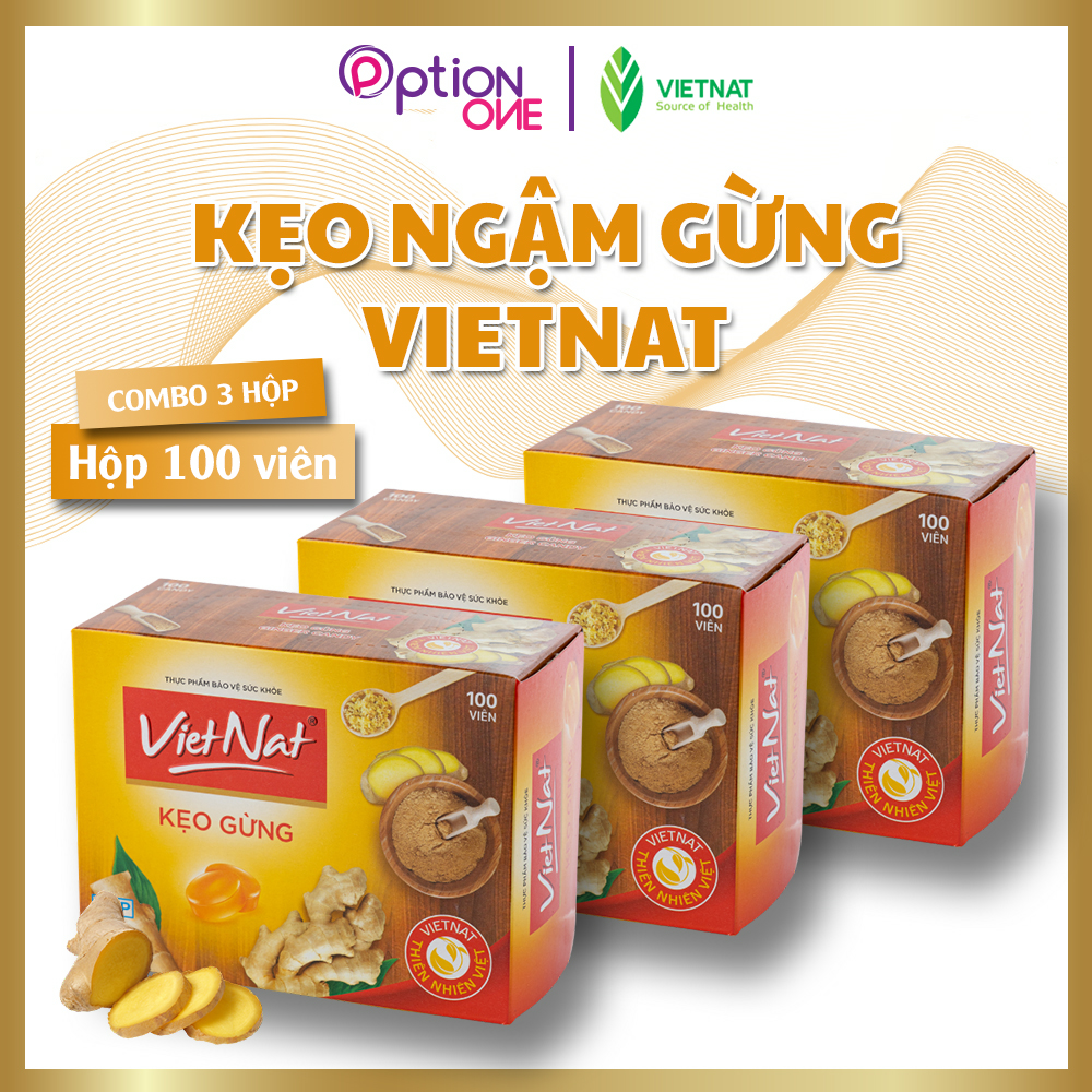 Kẹo ngậm gừng Vietnat hỗ trợ tiêu hóa giảm cảm cúm - 100 viên/ hộp