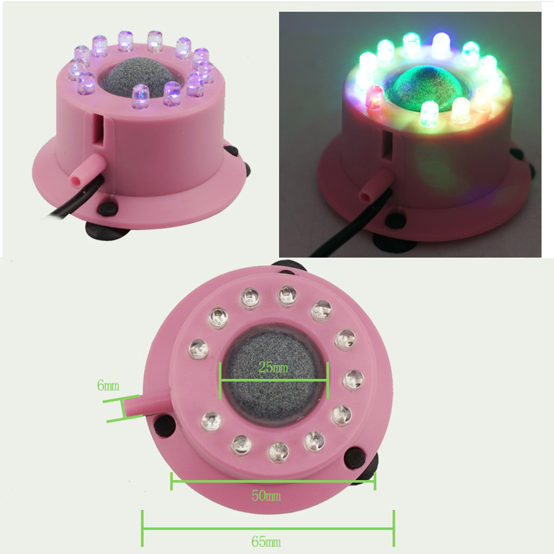 Bộ đèn led tự đổi màu kèm máy bơm sủi bọt khí oxy cho bể cá cảnh, 12 bóng